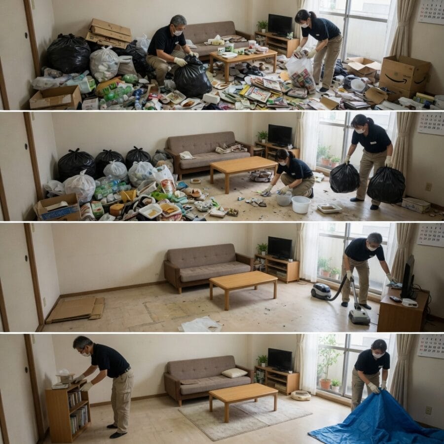 千葉県でご相談いただいたゴミ屋敷片付け｜生活導線を確保しながら室内全体を整理したケース