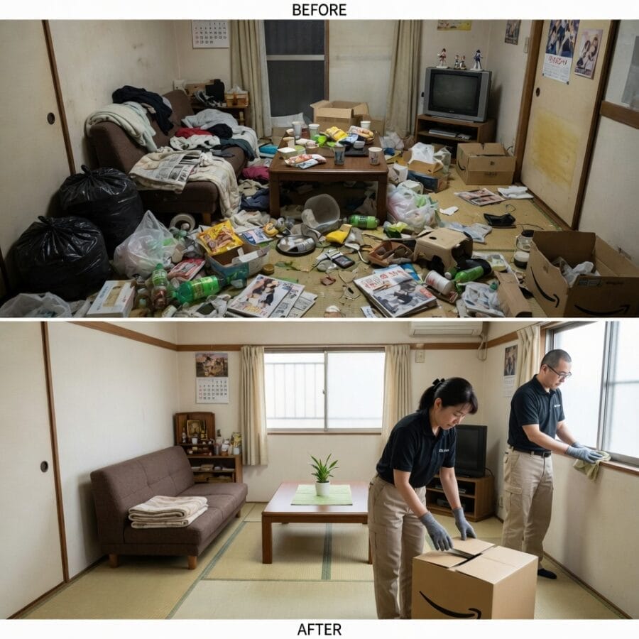 浦安市の遺品整理内容｜思い出の品や重要書類を確認しながら、室内を無理なく整えていったケース