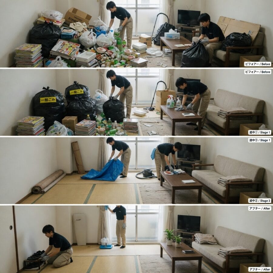 銚子市でゴミ屋敷整理をご依頼いただいた事例｜散乱した生活用品を整理しながら居住スペースを回復したケース