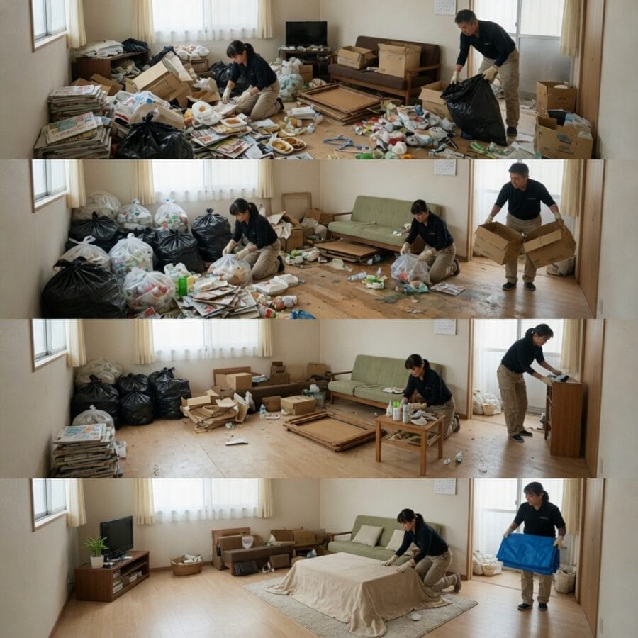 三郷市での遺品整理実例｜荷物量の多いお部屋を順序立てて見直し、必要なお品を残したケース