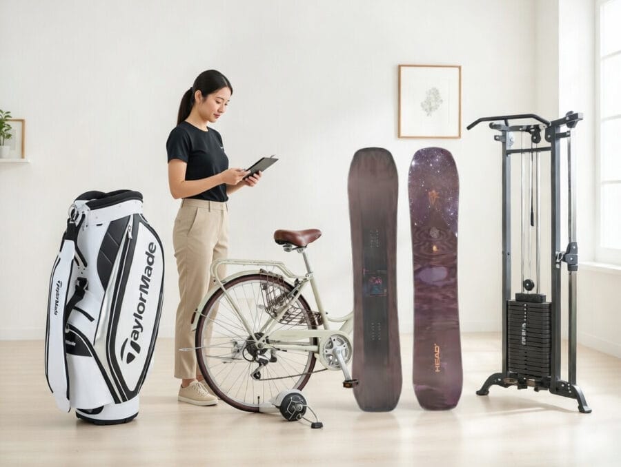 {商品名}を出張査定しているスタッフ