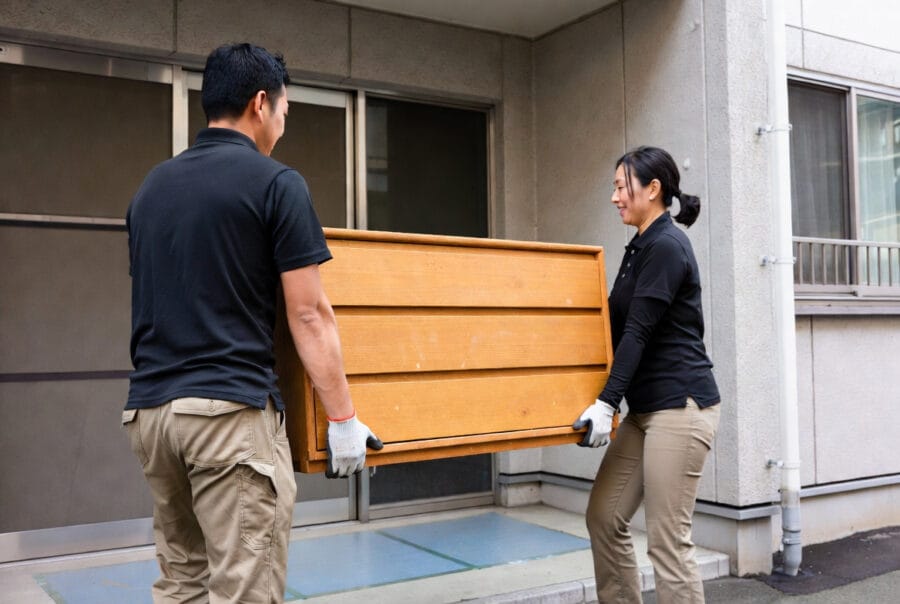 東京都 家具買取 千代田区 ソファ カリモク 花柄 3人掛けソファー 家具 搬出作業