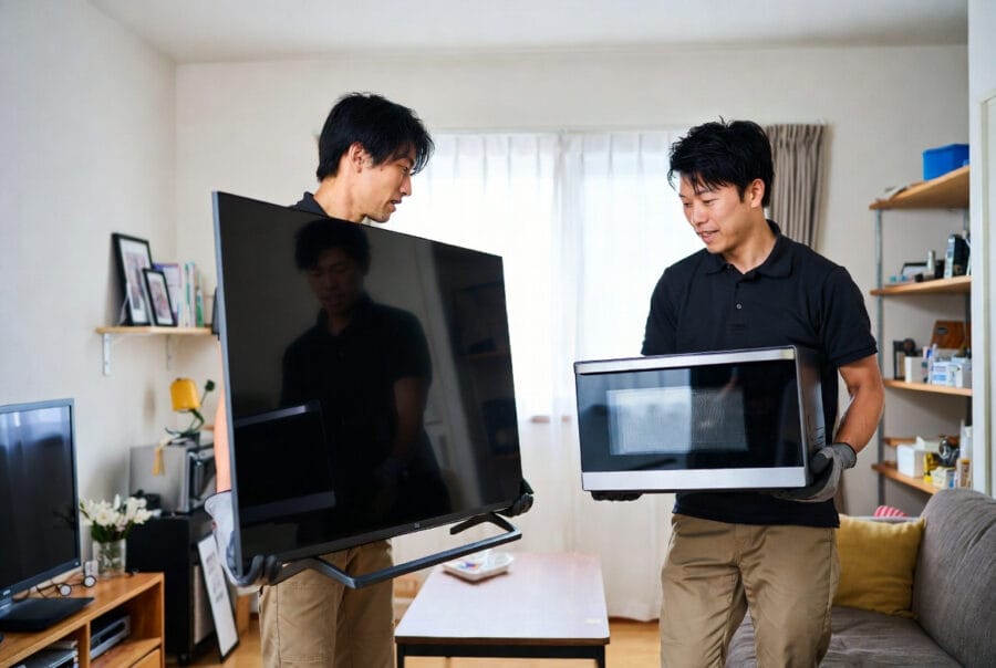 埼玉県 家電出張買取 本庄市 テレビ LG OLED55C4PJA 家電搬出作業