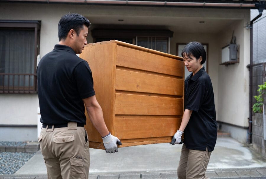 スタッフの搬出作業