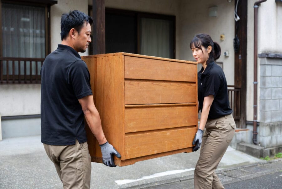 スタッフの搬出作業