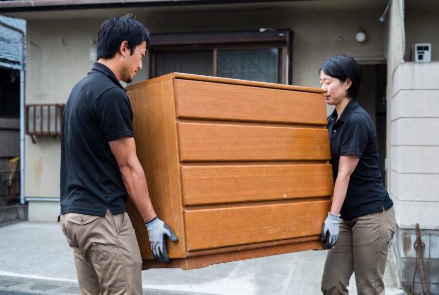 スタッフの搬出作業