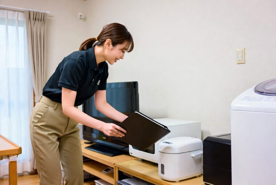 除湿機査定の様子